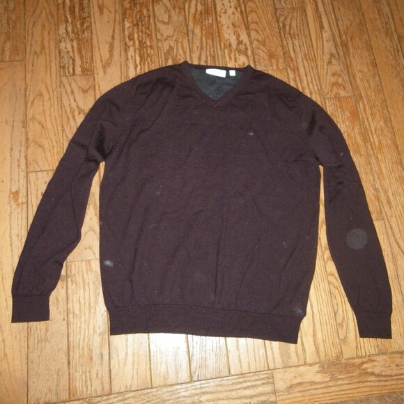 Men's 100% Italian Merino Wool Classic V-Neck Sweater - Picture 1 of 3